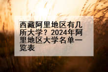 西藏阿里地区有几所大学？2024年阿里地区大学名单一览表