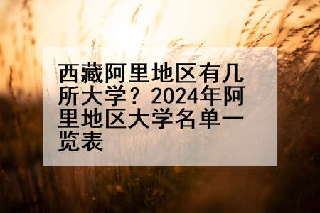 西藏阿里地区有几所大学？2024年阿里地区大学名单一览表