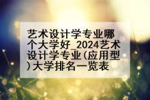 艺术设计学专业哪个大学好_2024艺术设计学专业(应用型)大学排名一览表